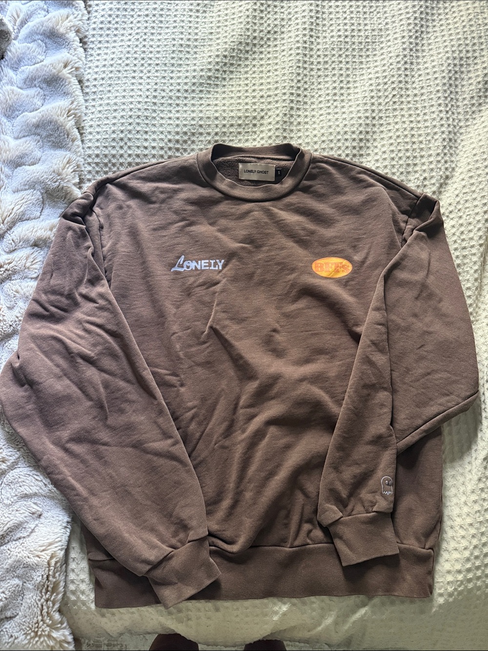 Lonely Ghost limited edition BFFs Brown Crewneck Sweatshirt